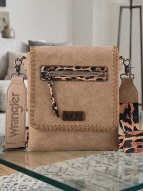Wrangler Pattern-Pale Khaki Vintage Crossbody Shoulder Bag
